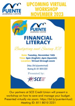 Budgeting and Saving Workshop PUENTE Learning Center